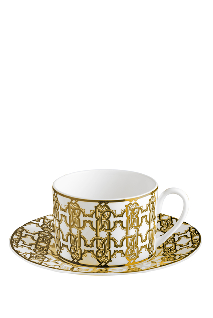Tea Cup & Saucer Monogram Set